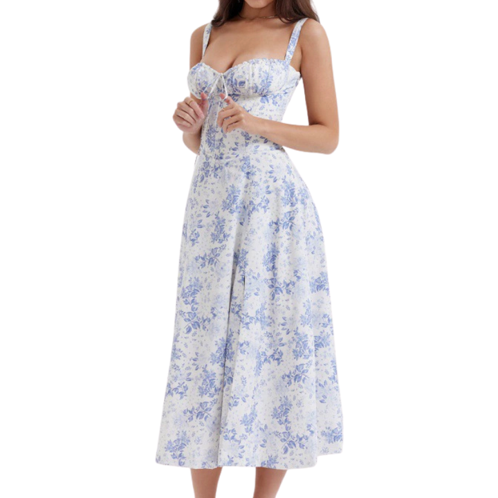 MATILDA™ – Elegant Ruched Corset Midi Dress