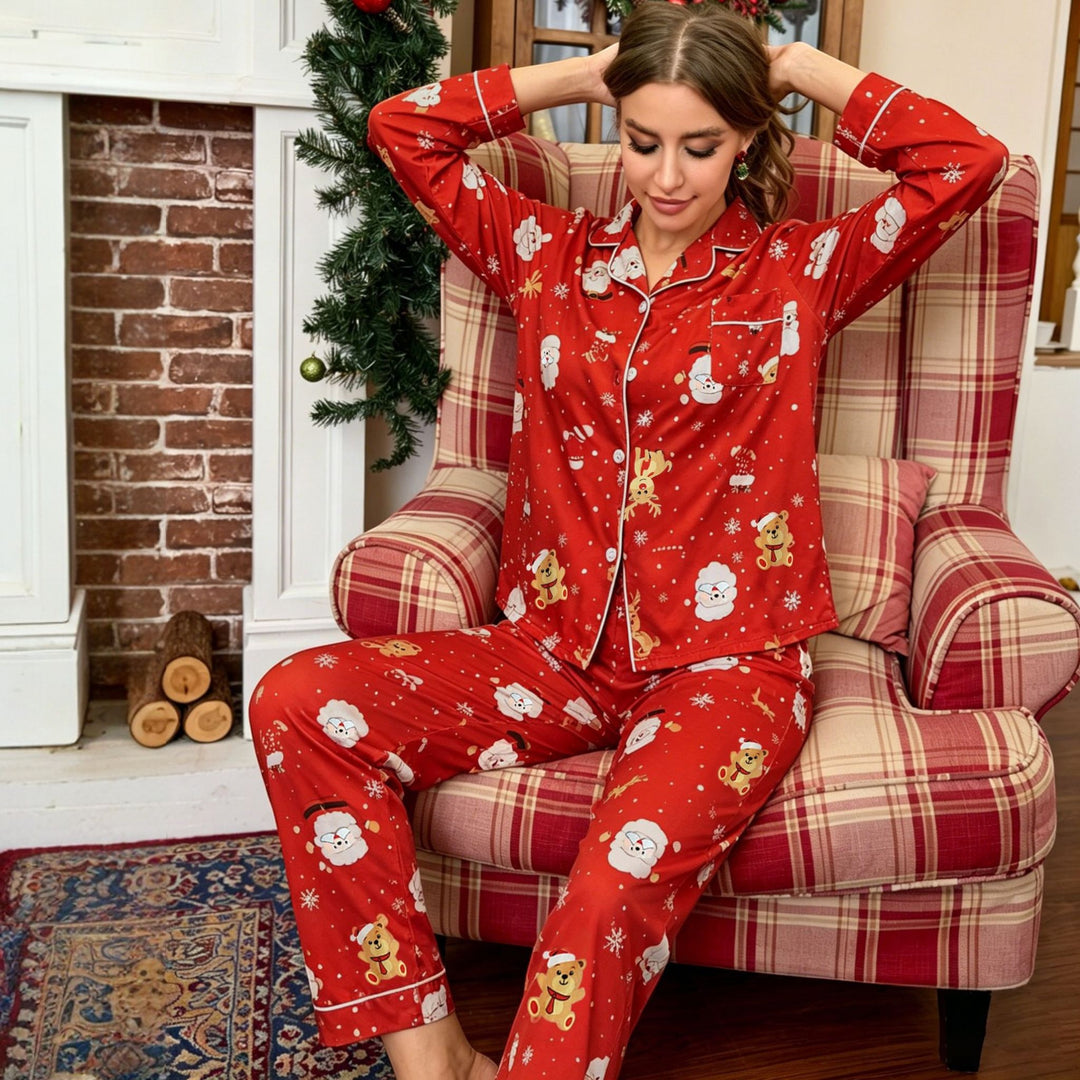 Women's Christmas PJs in red