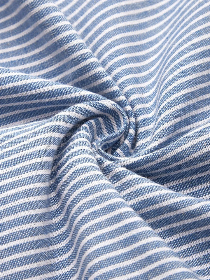 Women's A Line Midi Dress in blue striped
