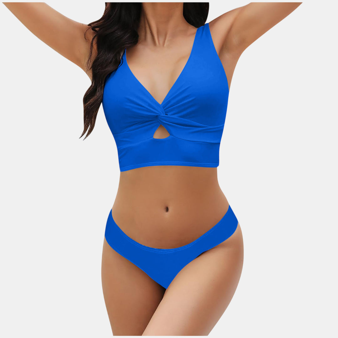Women's Crop Top Bikini in royal blue