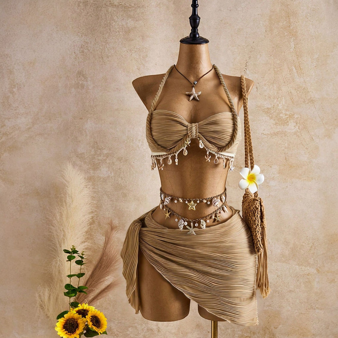 Women's Halter Bikini in beige