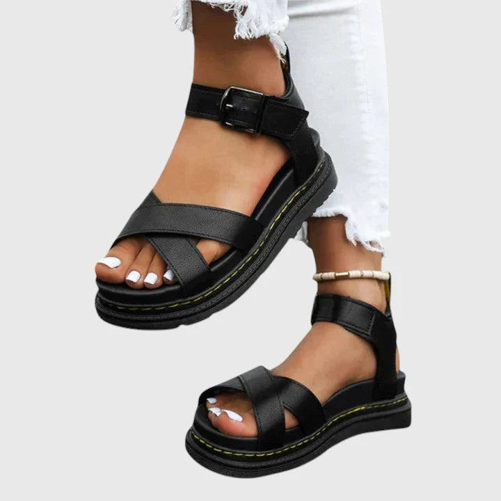 Women's Orthopedic Platform Sandals in black