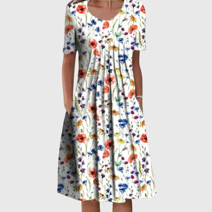 Women's Floral Summer Dress in red floral