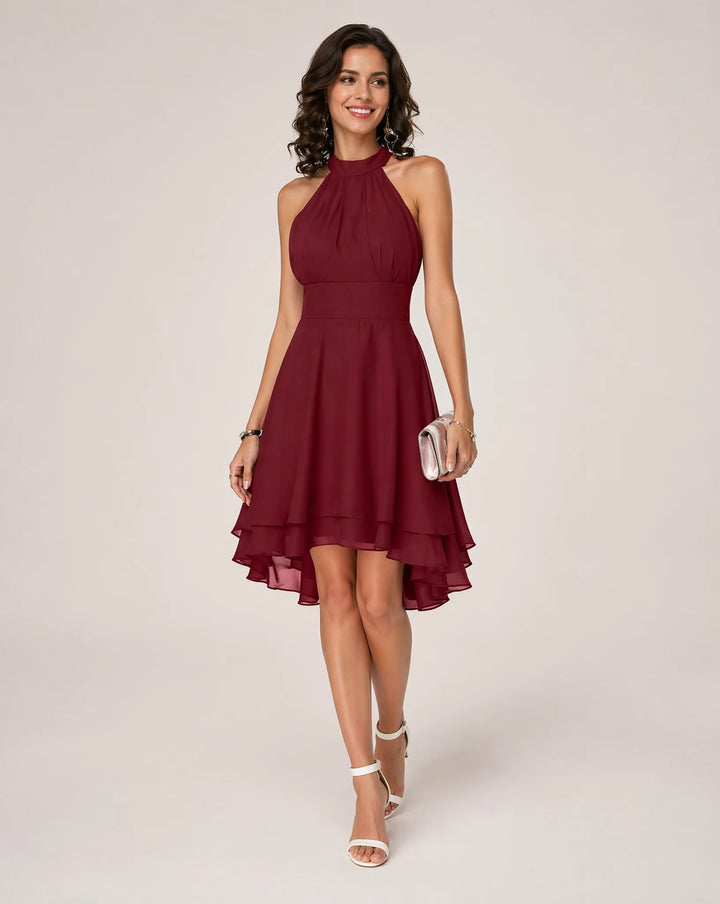 Women's Halter Neck Dress in red