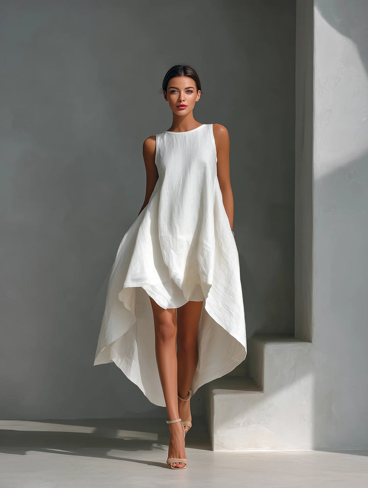 Women's Linen Dress in white