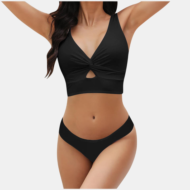 Women's Crop Top Bikini in black