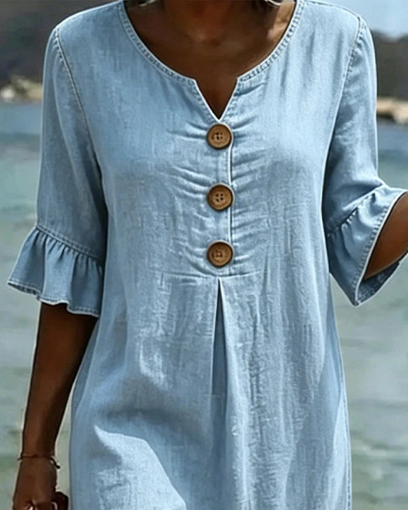 Women's Summer Midi Dress in light blue