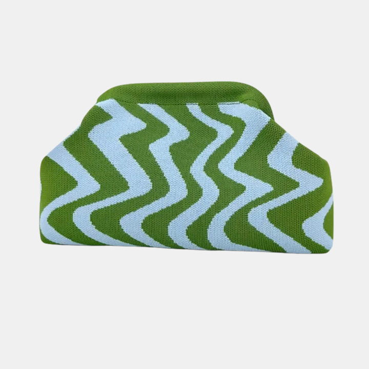 Women's Clutch Bag in large green waves