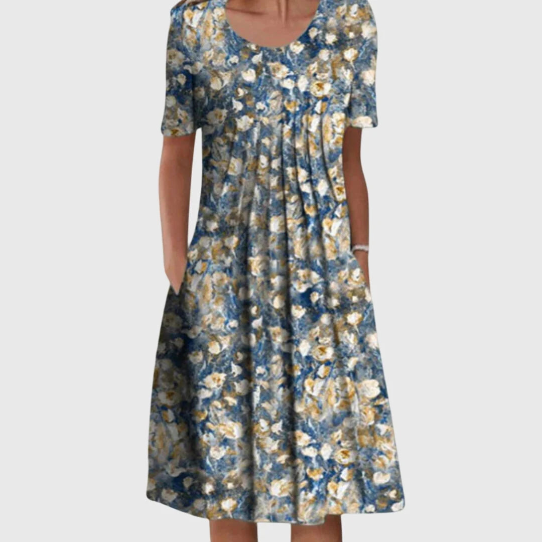 Women's Floral Summer Dress in light blue floral