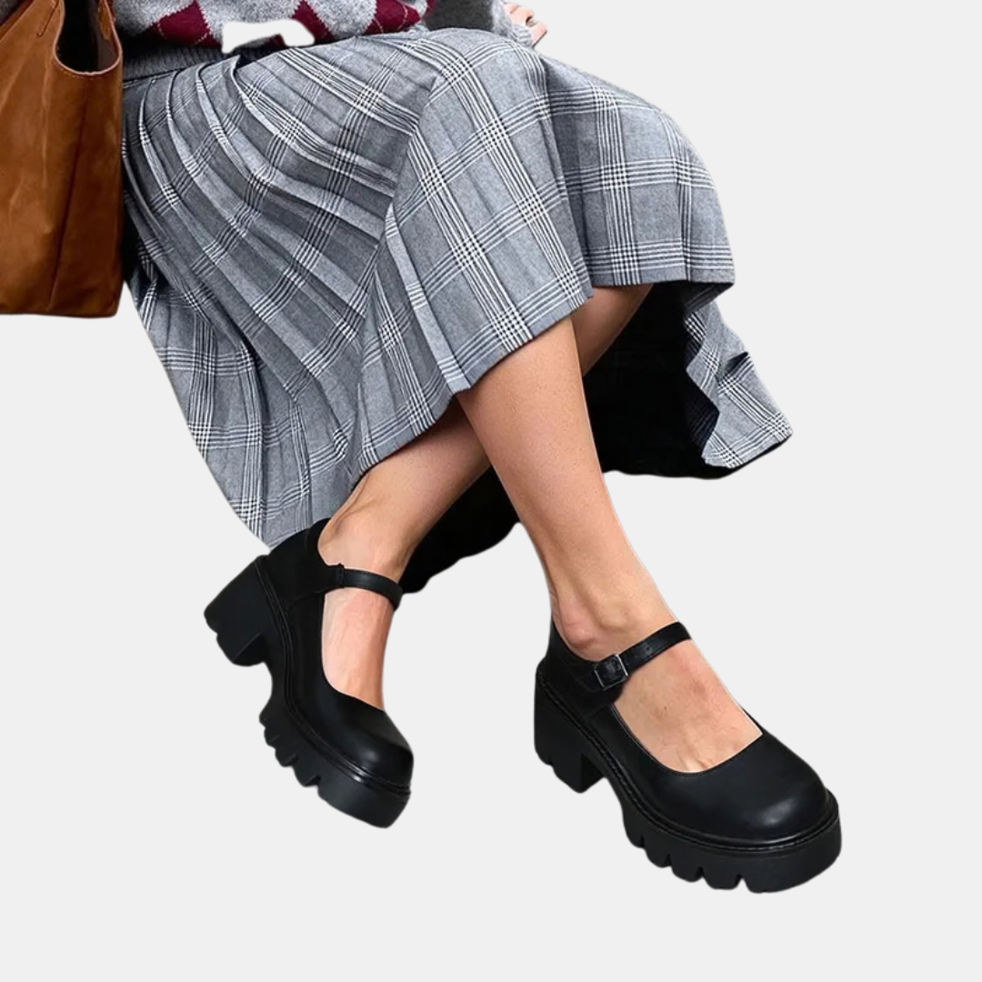 Women's Chunky Block Heel Mary Jane Platform Pumps