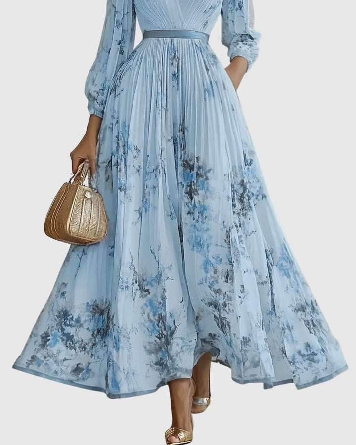 Women's Summer Maxi Dress in blue floral