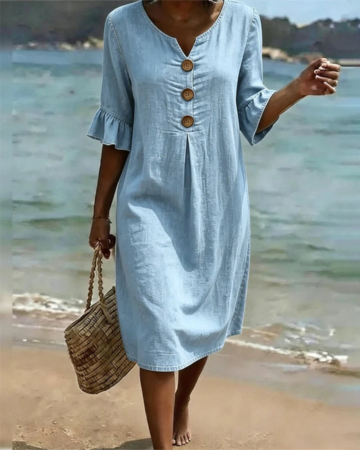 Women's Summer Midi Dress in light blue
