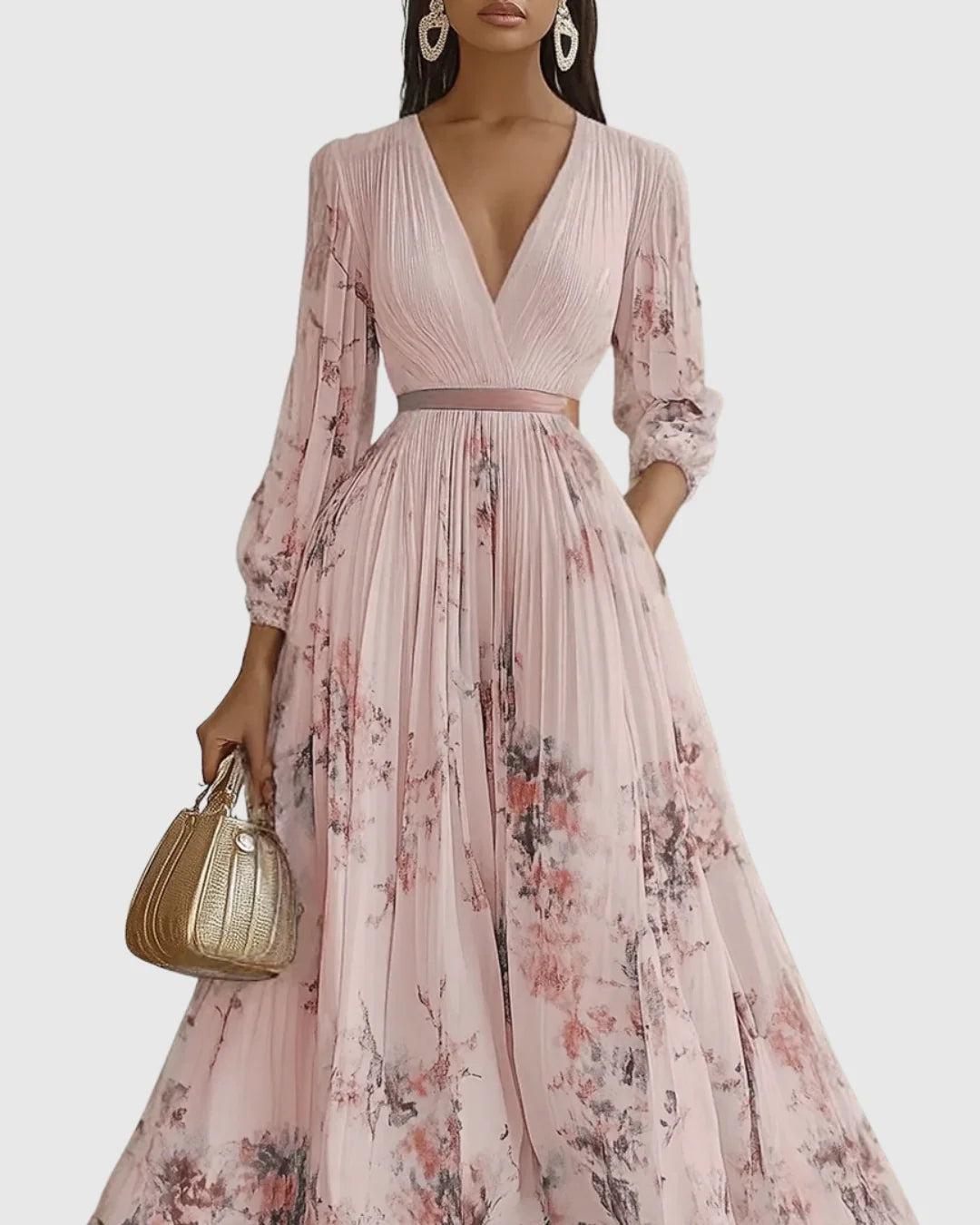Women's Summer Maxi Dress in pink floral