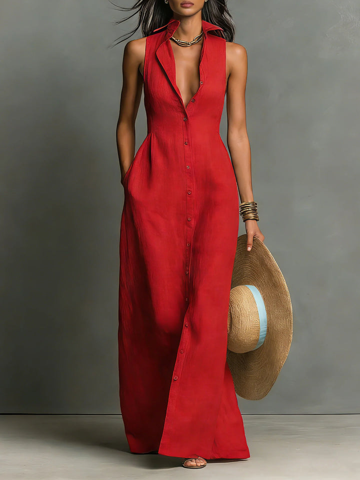 Women's Summer Maxi Dress in red