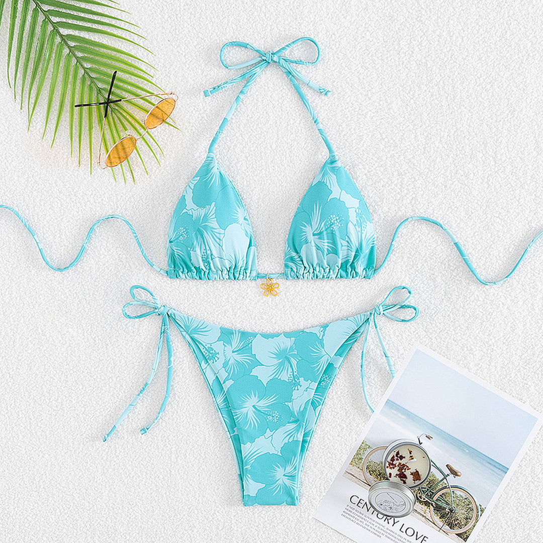 Women's String Bikini in aqua