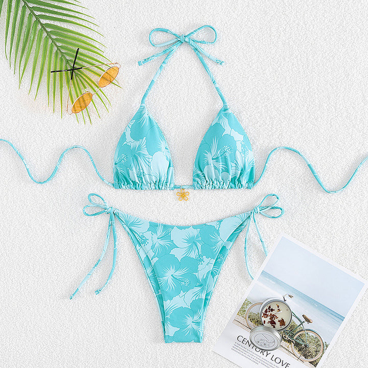 Women's String Bikini in aqua