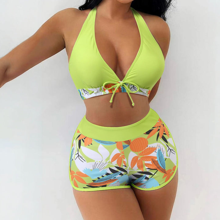 Women's High Waisted Bikini in lime
