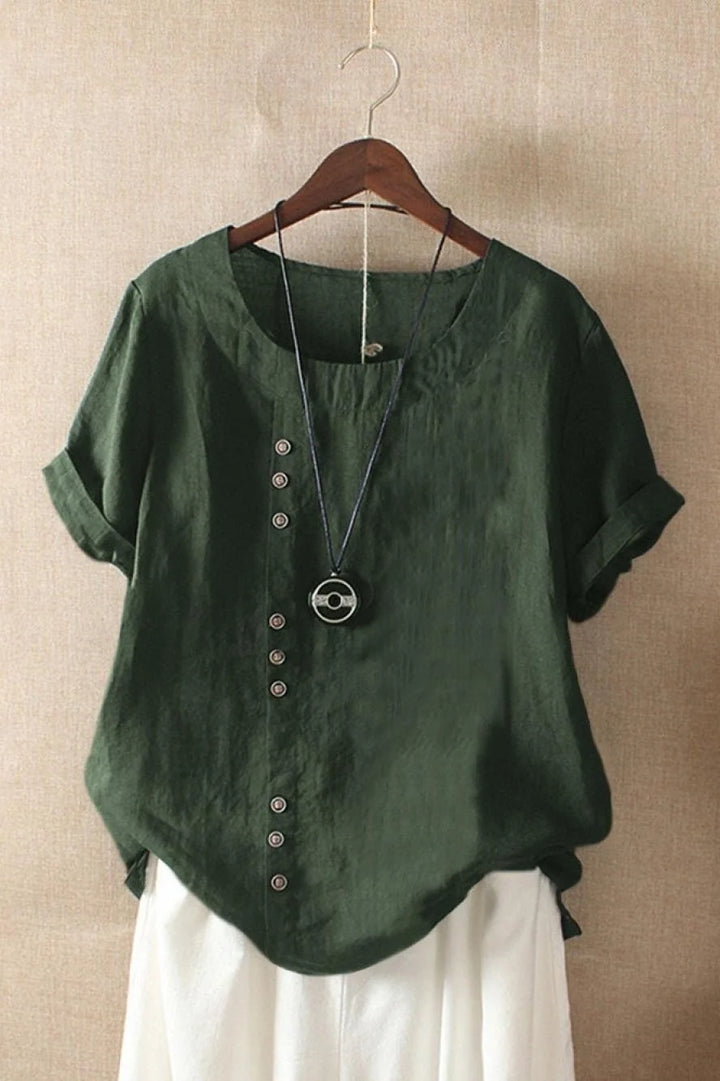 Women's Short Sleeve Blouse in green