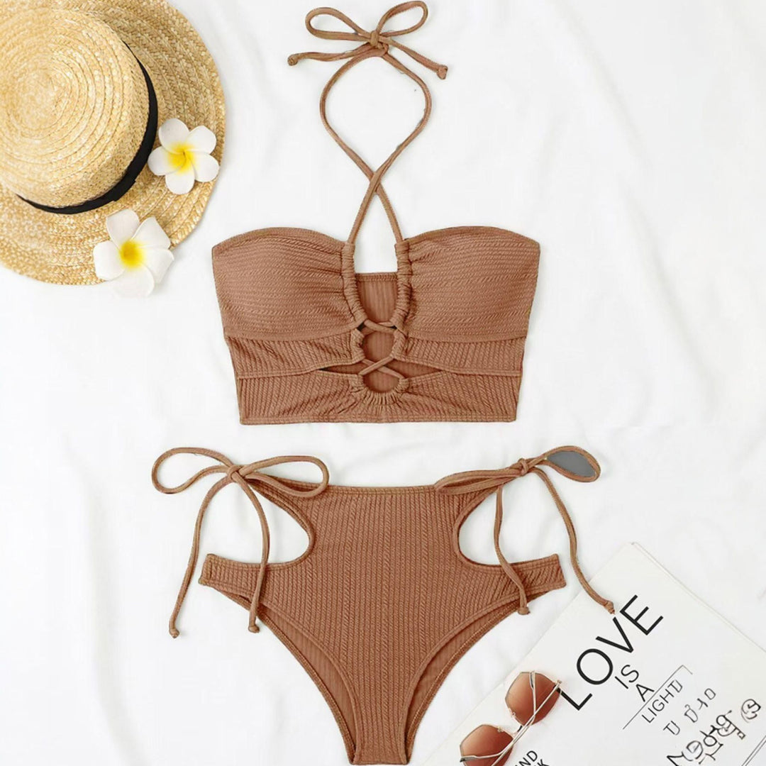 Women's Bandeau Bikini in caramel