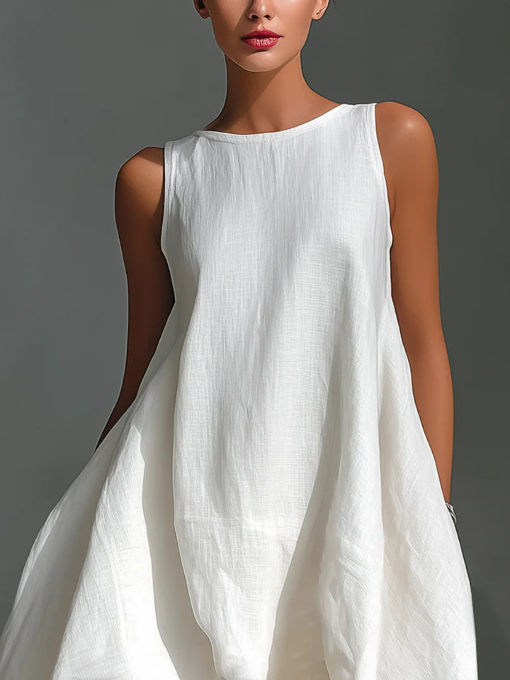 Women's Linen Dress in white