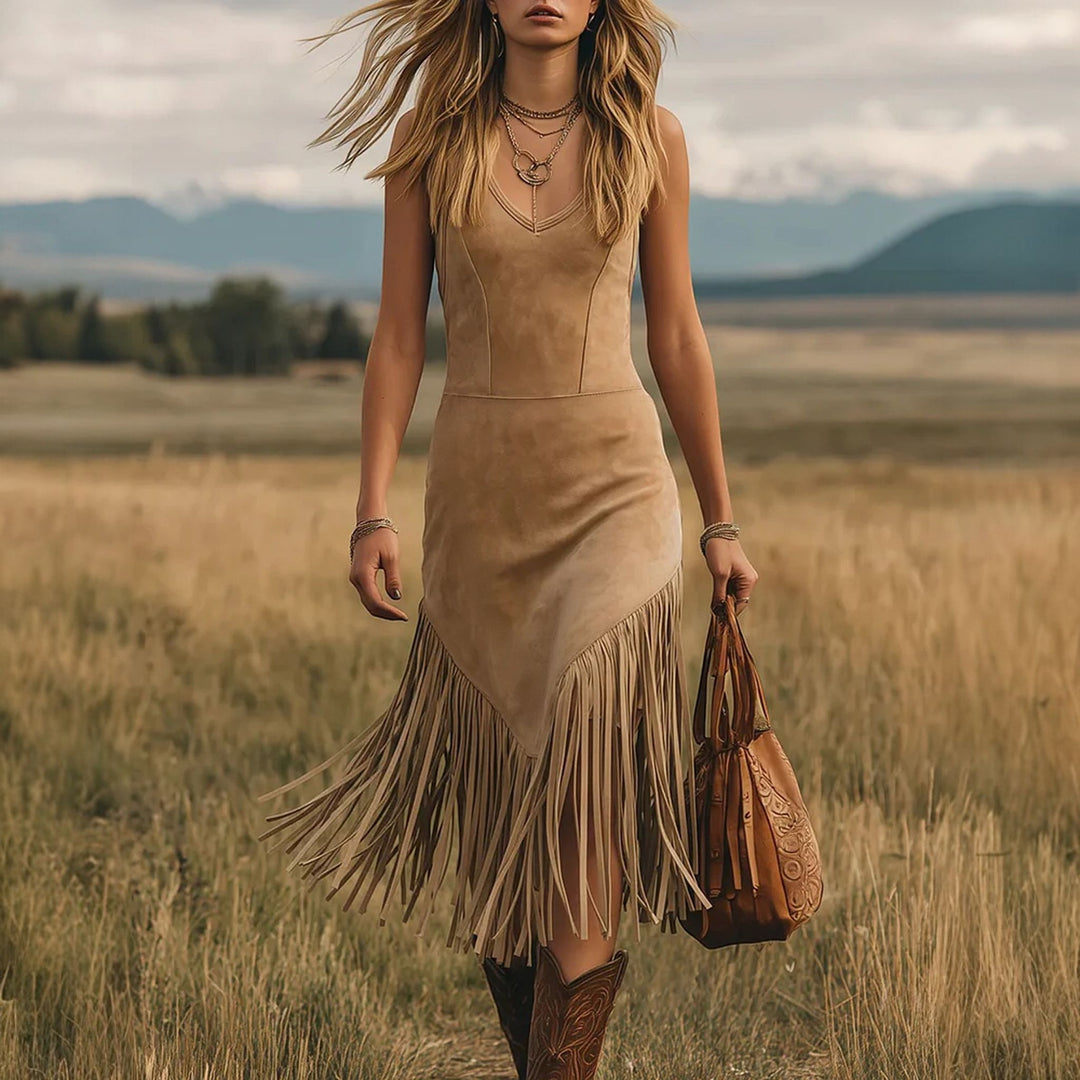 Women's Summer Midi Dress in khaki