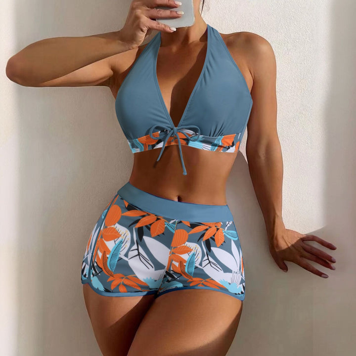 Women's High Waisted Bikini in dusty blue