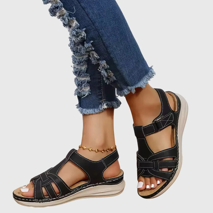 Women's Orthopedic Platform Sandals in black