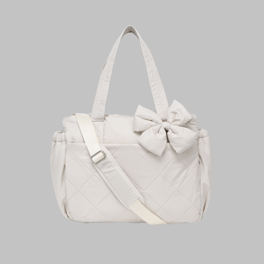 Women's Tote Bag in quilted cream