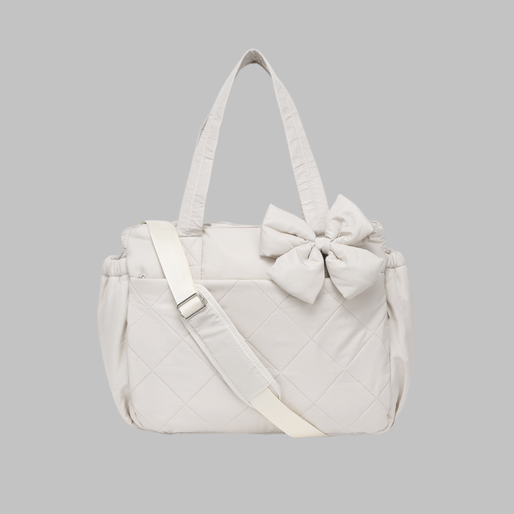 Women's Tote Bag in quilted cream