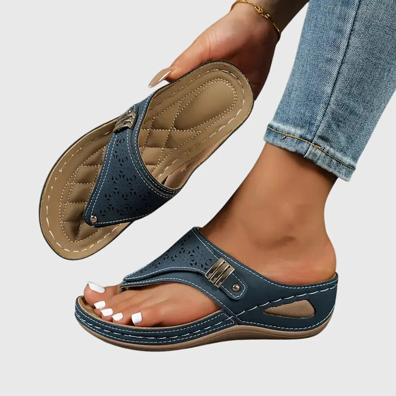 Women's Orthopedic Wedge Sandals in navy