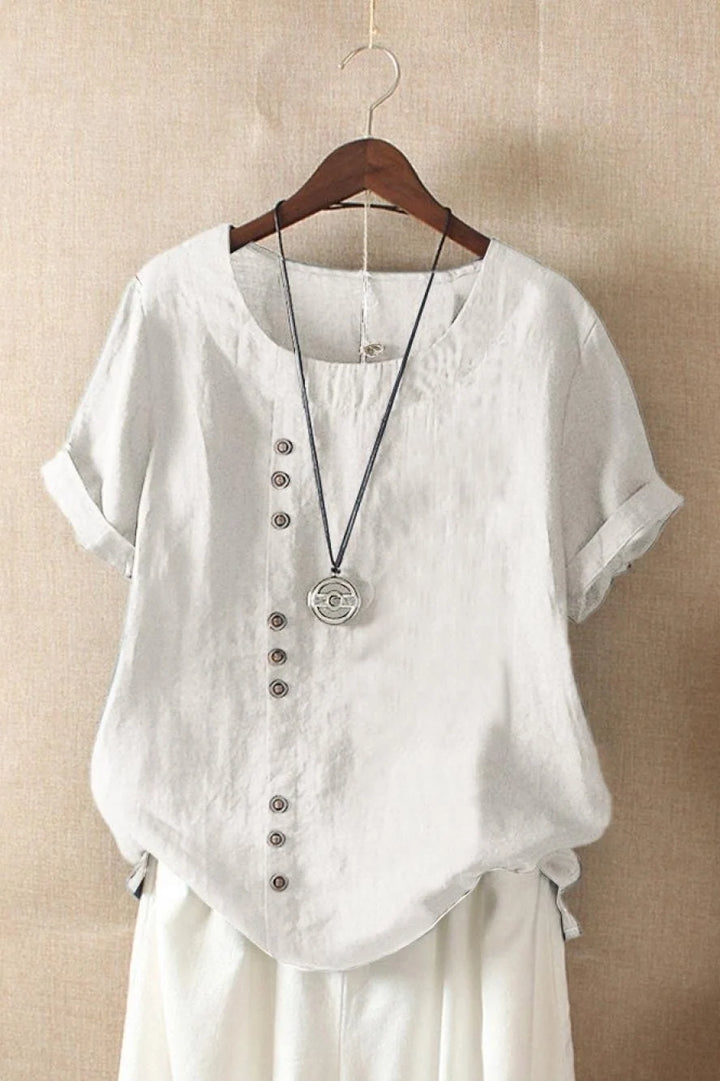 Women's Short Sleeve Blouse in white