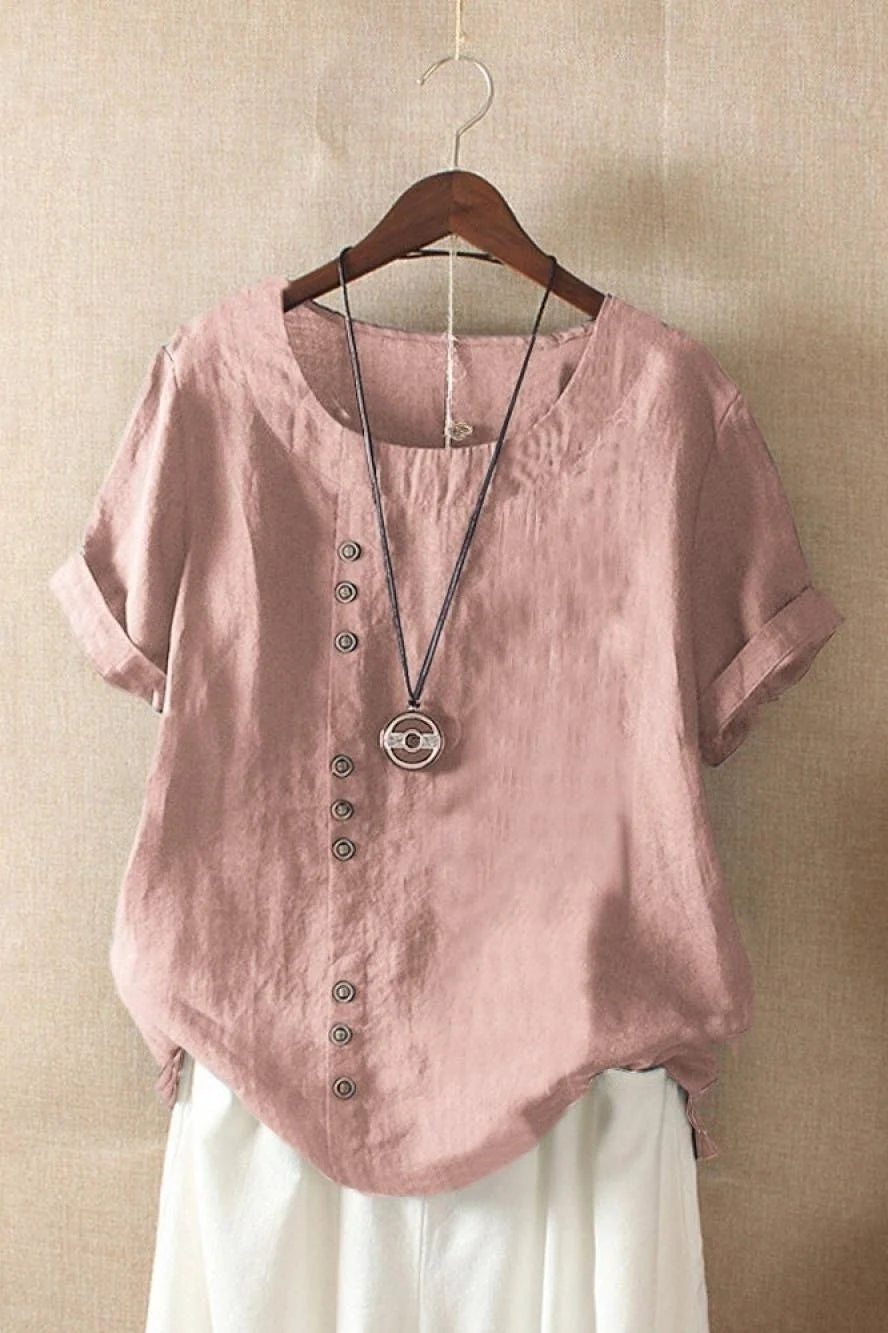 Women's Short Sleeve Blouse in pink