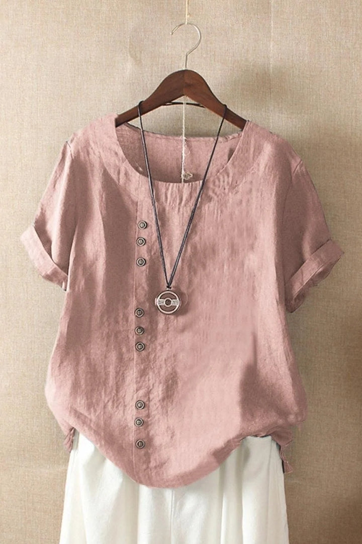 Women's Short Sleeve Blouse in pink