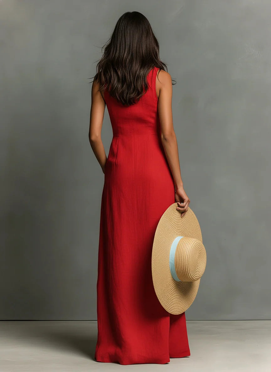 Women's Summer Maxi Dress in red