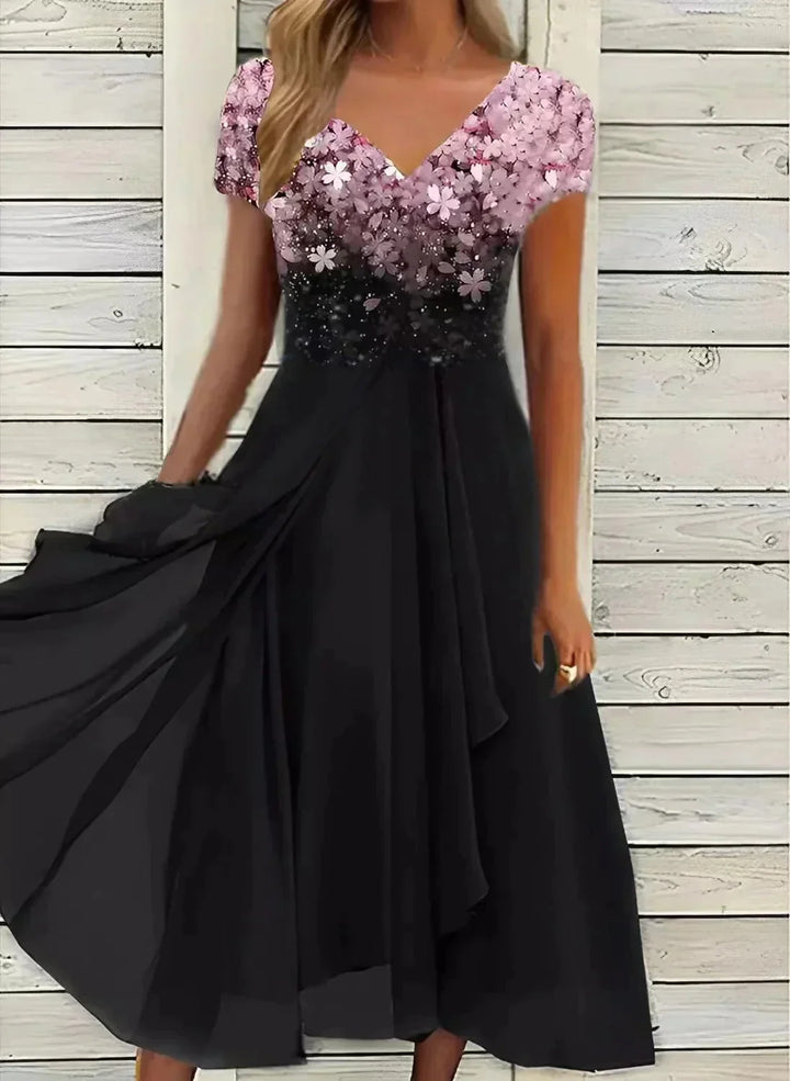 Women's Summer Maxi Dress in pink floral