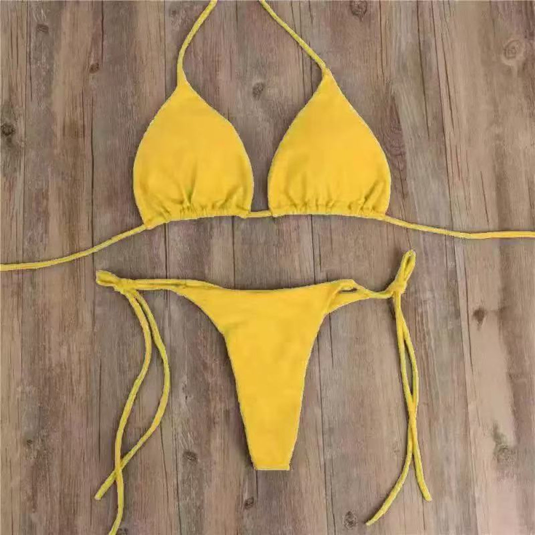 Women's String Bikini in yellow