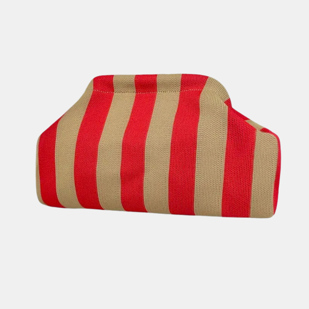 Women's Clutch Bag in red and tan