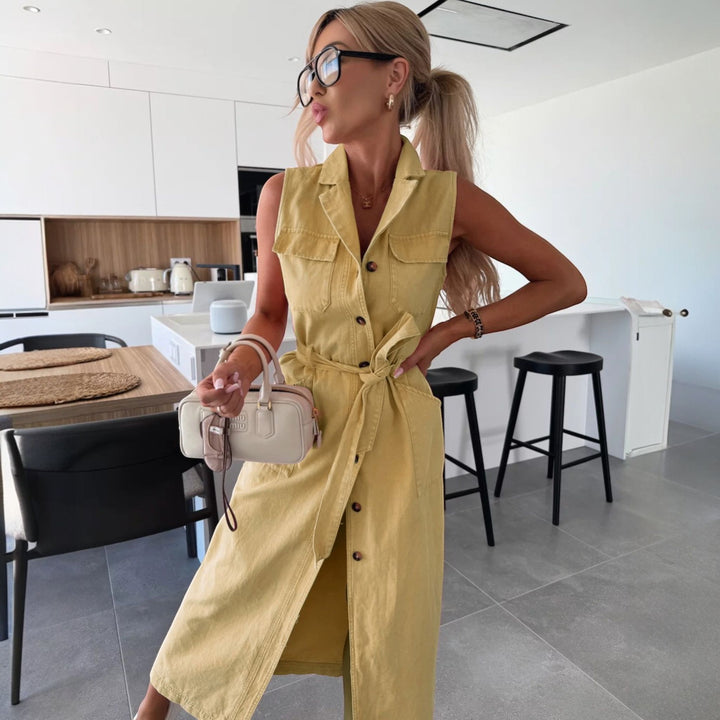 Women's Summer Maxi Dress in mustard