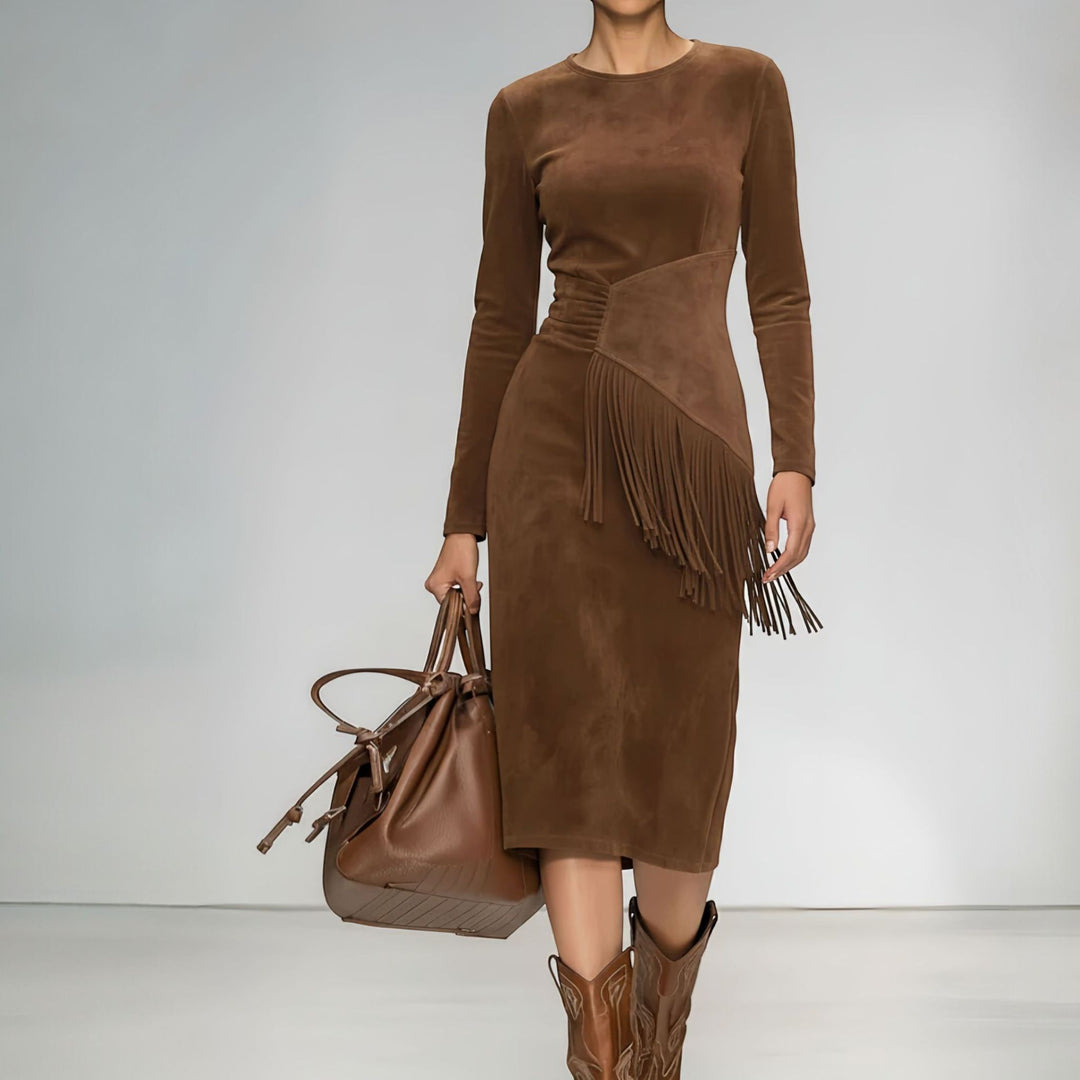 Women's Bodycon Midi Dress in brown