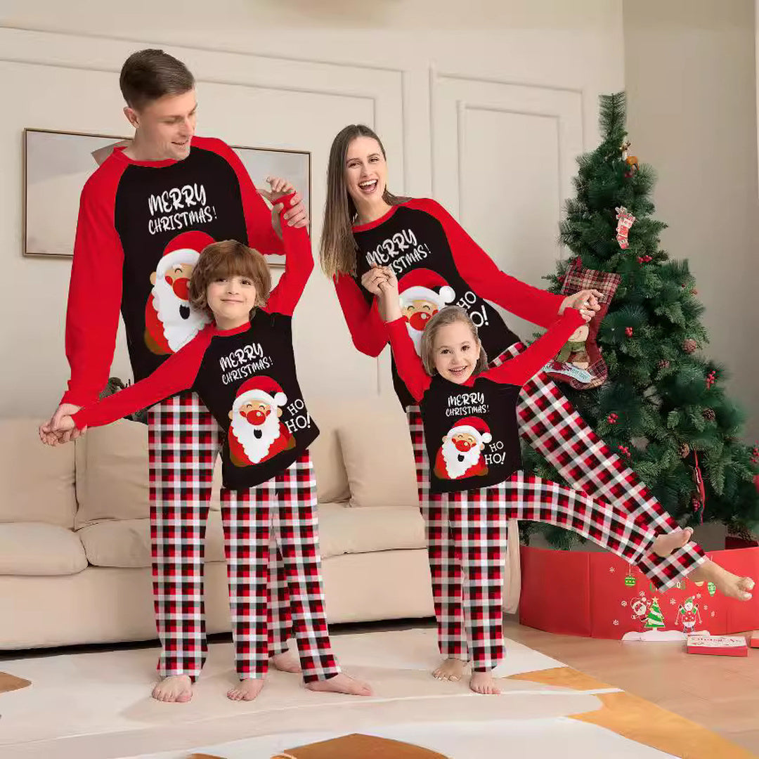 Family Matching Christmas PJs in red check