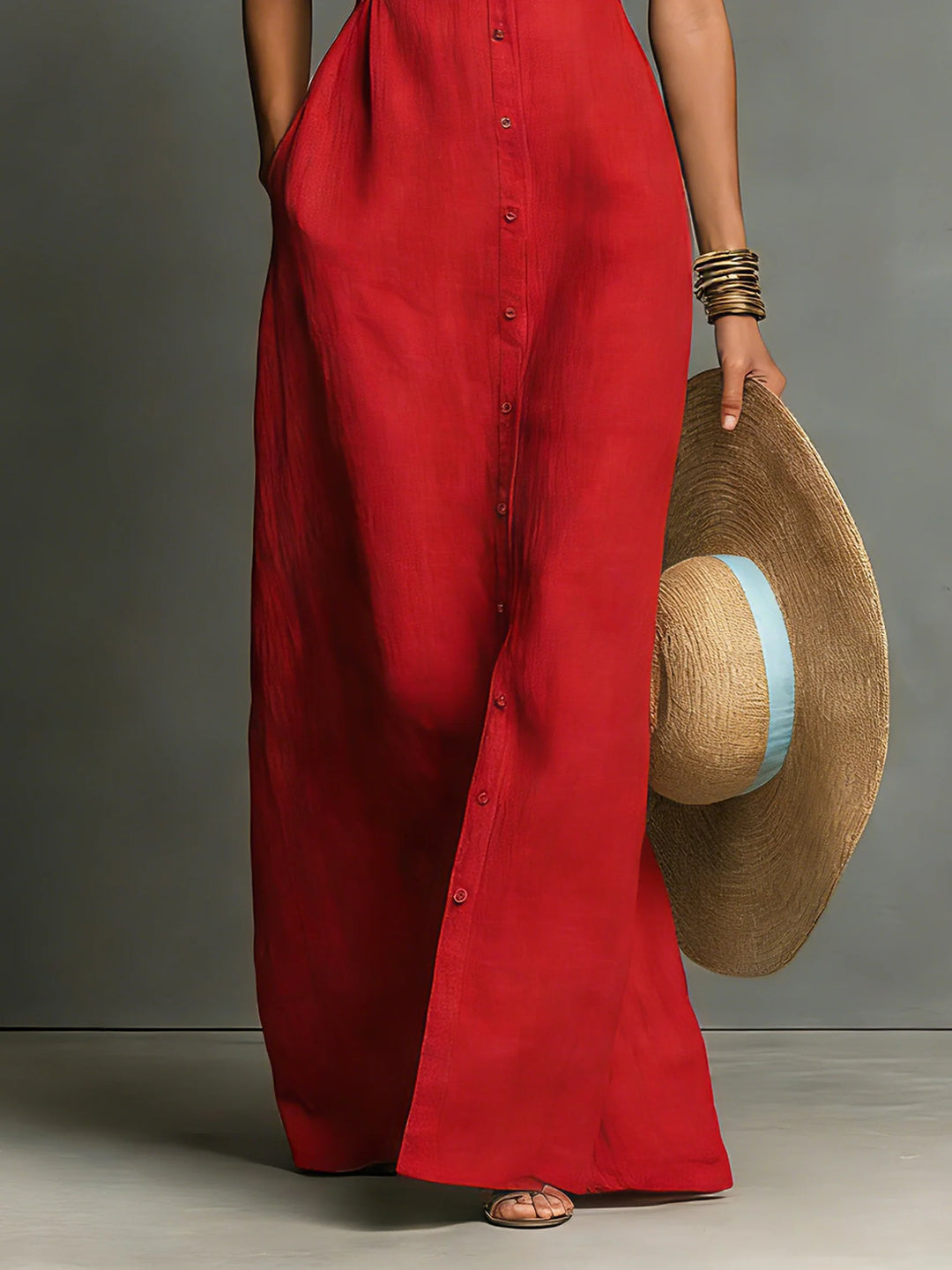 Women's Summer Maxi Dress in red