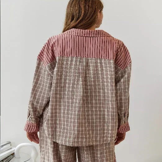 Women's Matching Set in pink plaid