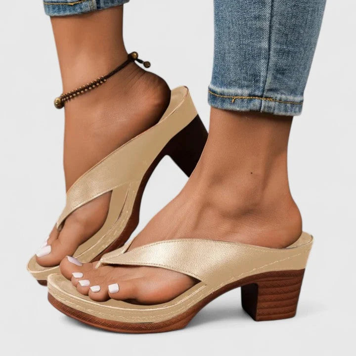 Women's Orthopedic Heels in gold