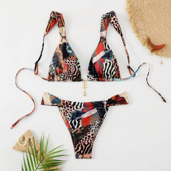 Women's Animal Print Bikini in multicolour animal print