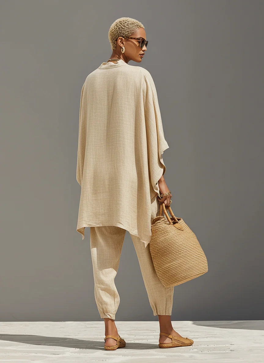 Women's Linen Set in beige