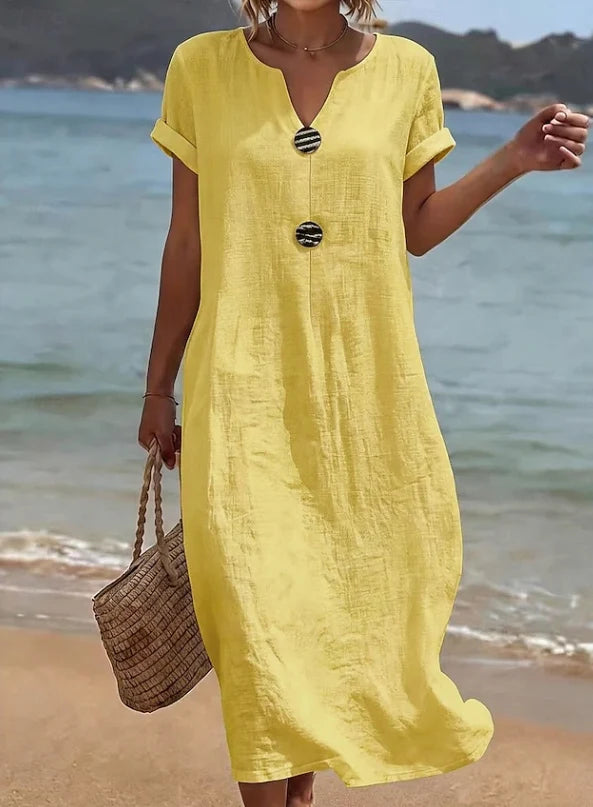 Women's Summer Maxi Dress in yellow