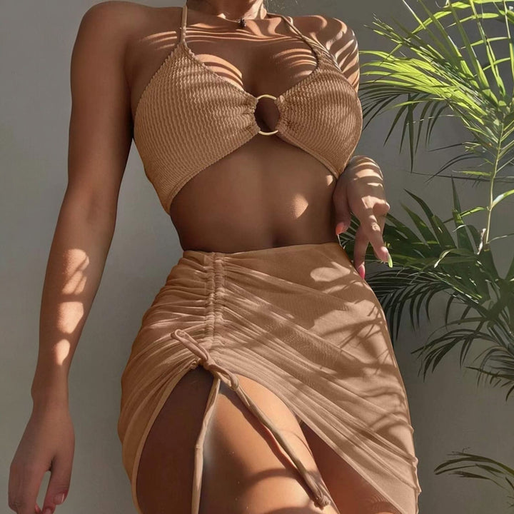 Women's Halter Bikini in camel