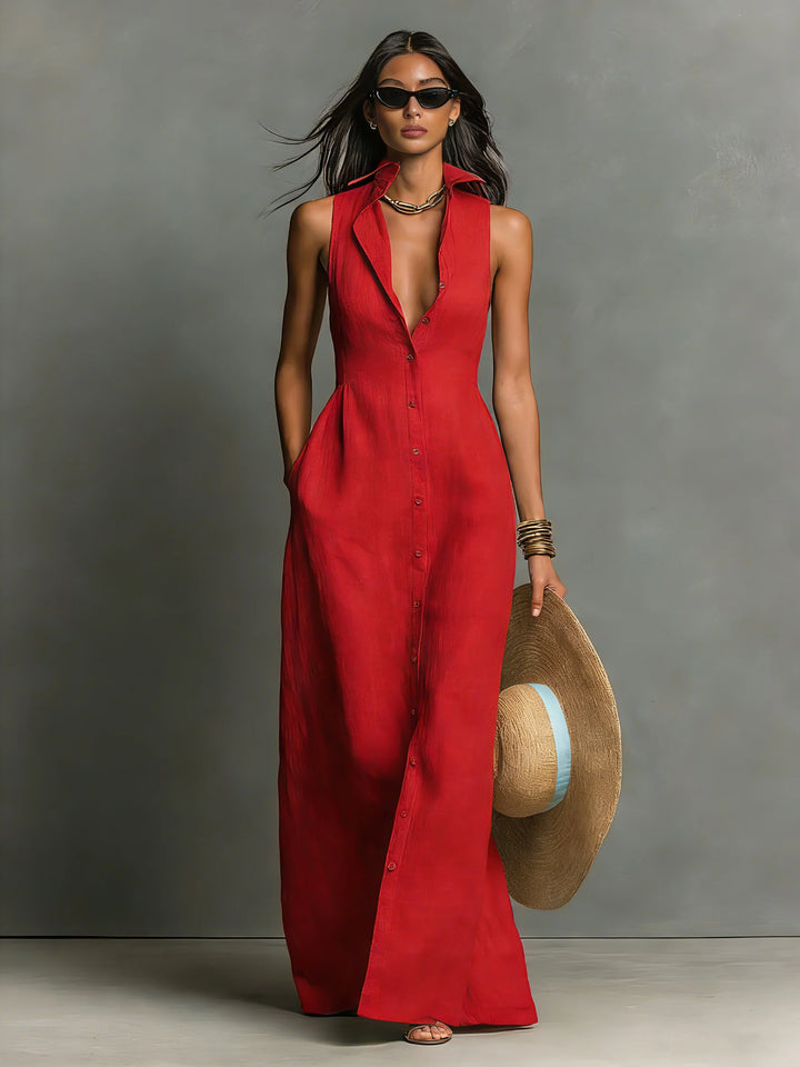 Women's Summer Maxi Dress in red