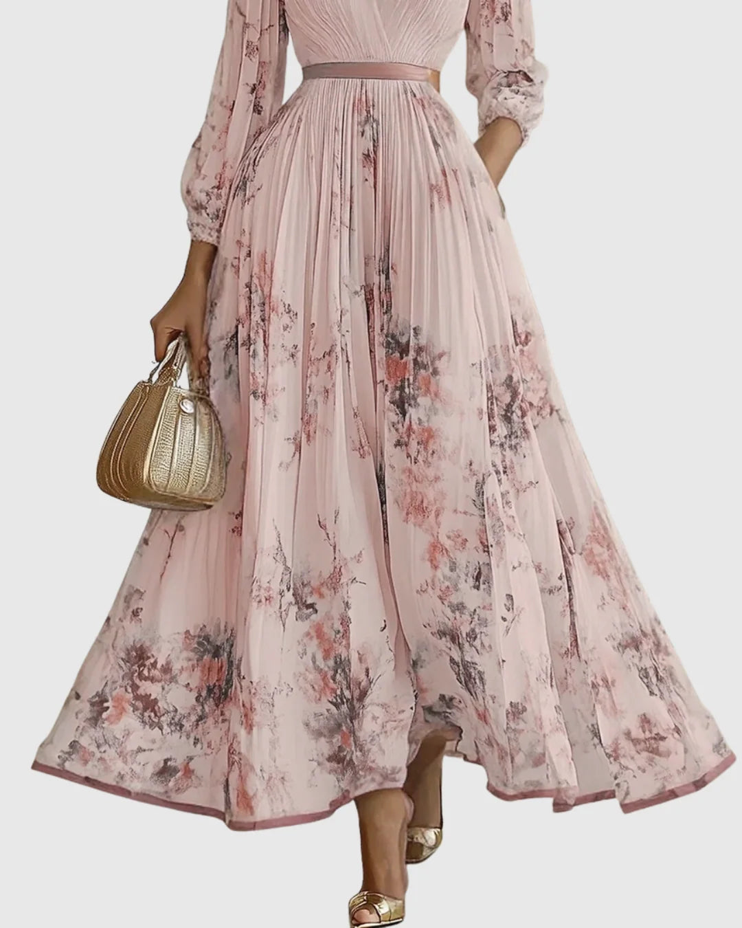 Women's Summer Maxi Dress in pink floral