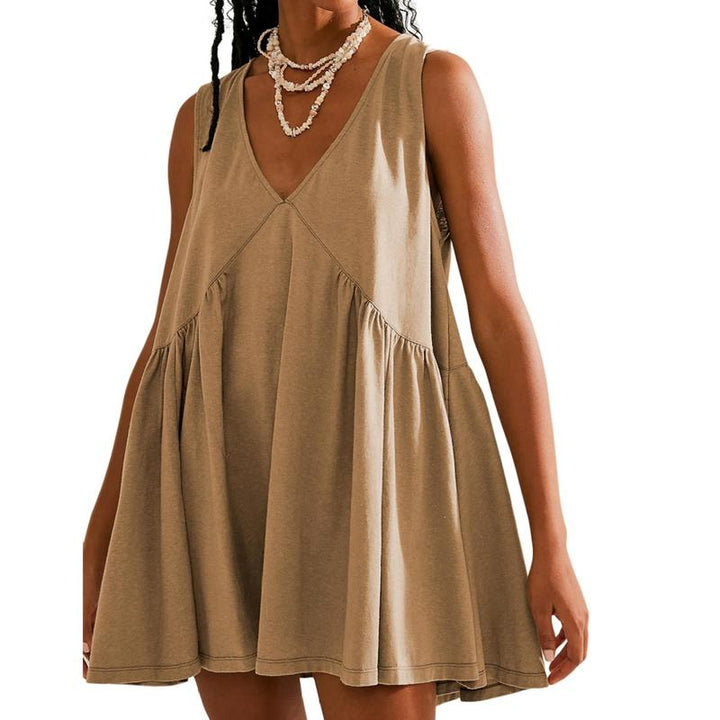 DANNA™ - Casual Women’s V-Neck Tank Dress with Flared A-Line